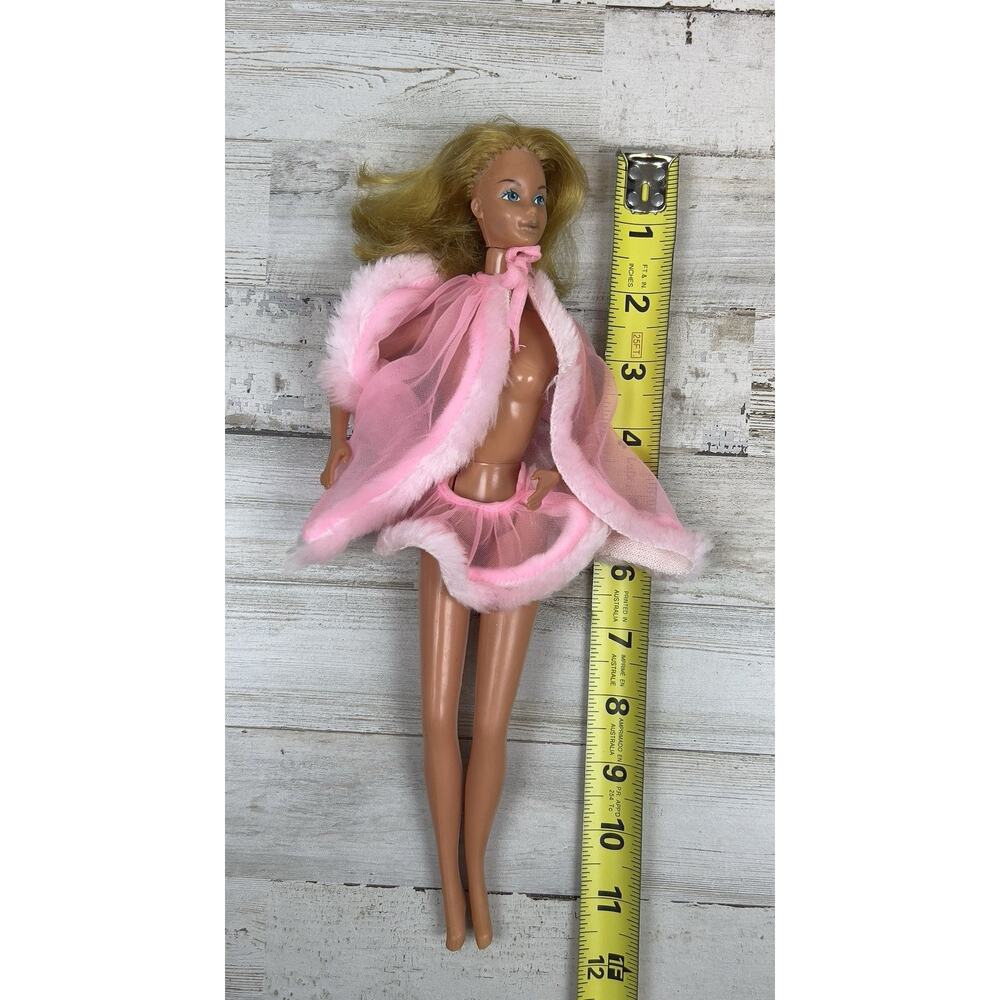 Vtg Mattel Barbie 1966 Taiwan Blonde Blue Eyes Pink Outfit Button On Back - Picture 9 of 9